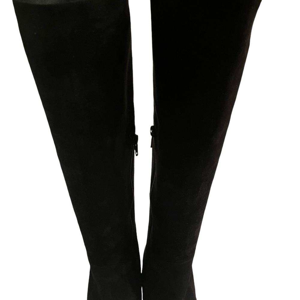 Saint Laurent Paris Black Suede Tall Block Heel Boots 40(9.5) - Picture 4 of 13